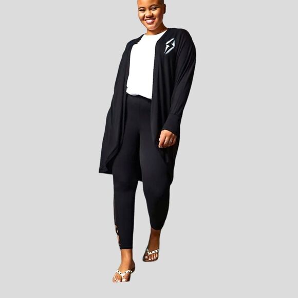 TORRID Plus Size Lovesick Black Super Soft Cocoon Lightening Bolt,Heart Kimono - Picture 8 of 16